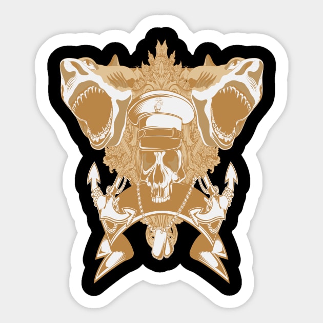 Captain Skull Illustration Sticker by Foxxy Merch